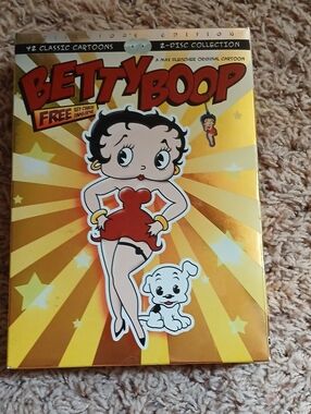 Betty Boop Red Dress DVD Cover with Yellow Starburst Art 2 Cartoon Dvd Set